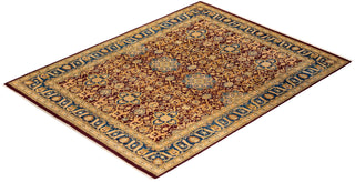 Traditional Mogul Red Wool Area Rug 9' 2" x 11' 10" - Solo Rugs