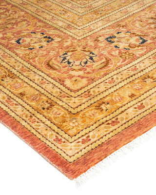 Traditional Mogul Orange Wool Area Rug 9' 3" x 12' 1" - Solo Rugs