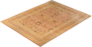Traditional Mogul Orange Wool Area Rug 9' 3" x 12' 1" - Solo Rugs