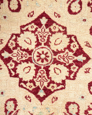 Traditional Mogul Beige Wool Area Rug 6' 3" x 9' 0" - Solo Rugs