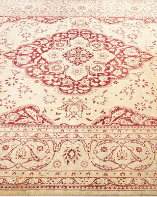 Traditional Mogul Beige Wool Area Rug 6' 3" x 9' 0" - Solo Rugs
