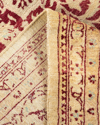 Traditional Mogul Beige Wool Area Rug 6' 3" x 9' 0" - Solo Rugs
