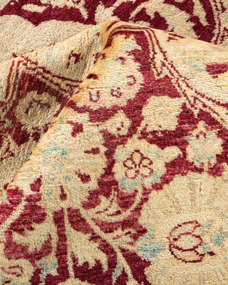 Traditional Mogul Beige Wool Area Rug 6' 3" x 9' 0" - Solo Rugs