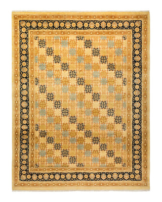 Traditional Mogul Ivory Wool Area Rug 9' 1" x 11' 10" - Solo Rugs
