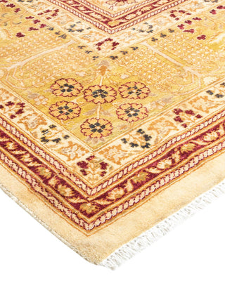 Traditional Mogul Ivory Wool Area Rug 9' 1" x 11' 7" - Solo Rugs