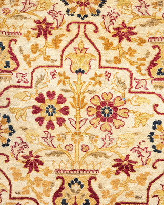 Traditional Mogul Ivory Wool Area Rug 9' 1" x 11' 7" - Solo Rugs