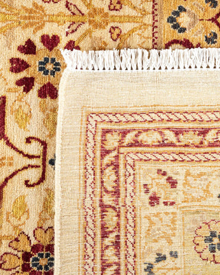 Traditional Mogul Ivory Wool Area Rug 9' 1" x 11' 7" - Solo Rugs