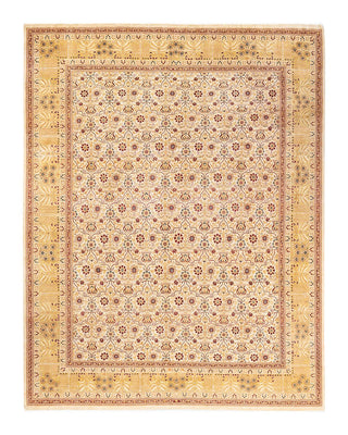 Traditional Mogul Ivory Wool Area Rug 9' 1" x 11' 7" - Solo Rugs