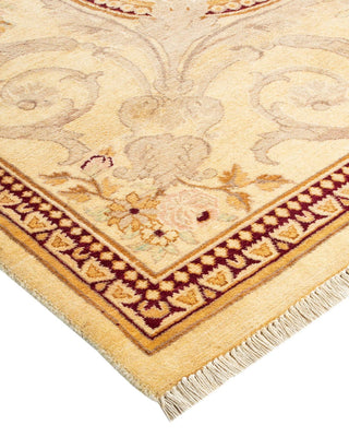 Traditional Mogul Ivory Wool Area Rug 9' 1" x 12' 0" - Solo Rugs