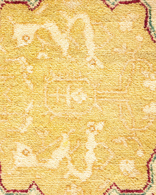 Traditional Mogul Ivory Wool Area Rug 6' 1" x 9' 4" - Solo Rugs