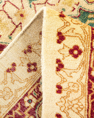 Traditional Mogul Ivory Wool Area Rug 6' 1" x 9' 4" - Solo Rugs