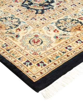 Traditional Mogul Black Wool Area Rug 8' 2" x 10' 5" - Solo Rugs
