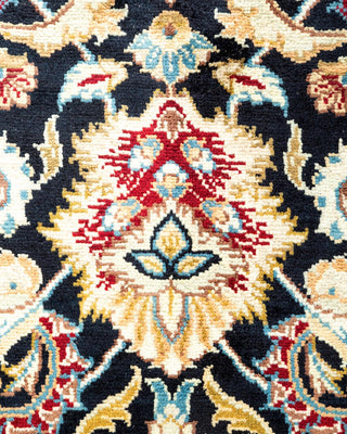 Traditional Mogul Black Wool Area Rug 8' 2" x 10' 5" - Solo Rugs