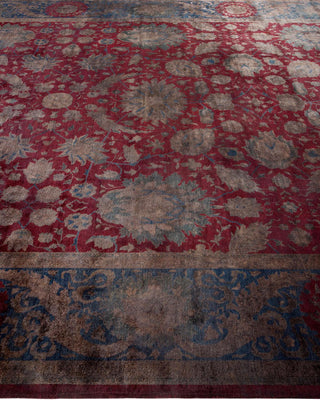 Contemporary Fine Vibrance Red Wool Area Rug 9' 0" x 12' 1" - Solo Rugs