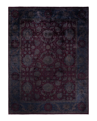 Contemporary Fine Vibrance Red Wool Area Rug 9' 0" x 12' 1" - Solo Rugs