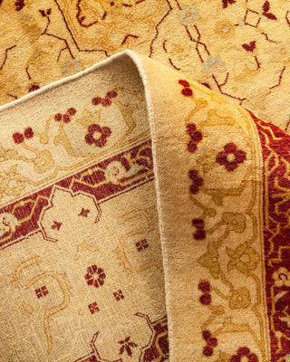 Traditional Mogul Ivory Wool Area Rug 9' 3" x 12' 0" - Solo Rugs