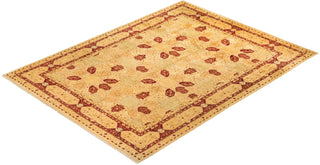 Traditional Mogul Ivory Wool Area Rug 9' 3" x 12' 0" - Solo Rugs