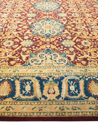 Traditional Mogul Red Wool Area Rug 9' 2" x 11' 10" - Solo Rugs