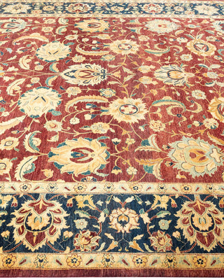 Traditional Mogul Red Wool Area Rug 8' 2" x 10' 3" - Solo Rugs