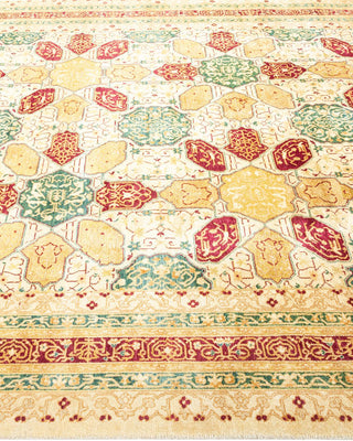 Traditional Mogul Ivory Wool Area Rug 6' 2" x 8' 10" - Solo Rugs