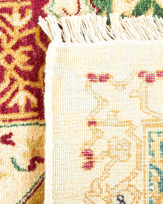 Traditional Mogul Ivory Wool Area Rug 6' 2" x 8' 10" - Solo Rugs