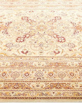 Traditional Mogul Ivory Wool Area Rug 6' 2" x 9' 4" - Solo Rugs