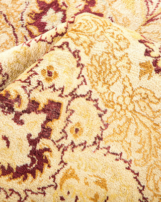 Traditional Mogul Ivory Wool Area Rug 6' 2" x 9' 4" - Solo Rugs