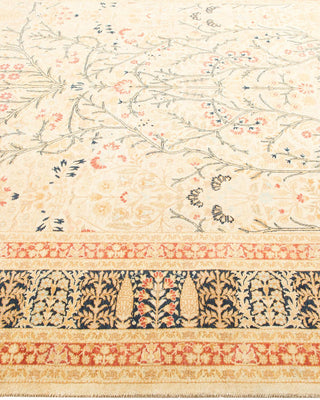 Traditional Mogul Ivory Wool Area Rug 6' 1" x 8' 10" - Solo Rugs