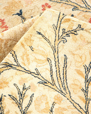 Traditional Mogul Ivory Wool Area Rug 6' 1" x 8' 10" - Solo Rugs