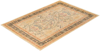 Traditional Mogul Ivory Wool Area Rug 6' 1" x 8' 10" - Solo Rugs
