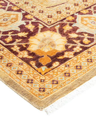 Traditional Mogul Ivory Wool Area Rug 6' 2" x 9' 5" - Solo Rugs