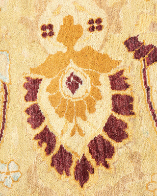Traditional Mogul Ivory Wool Area Rug 6' 2" x 9' 5" - Solo Rugs
