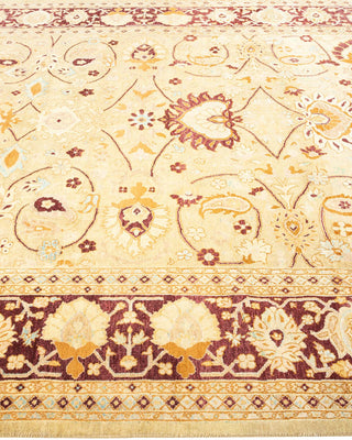 Traditional Mogul Ivory Wool Area Rug 6' 2" x 9' 5" - Solo Rugs