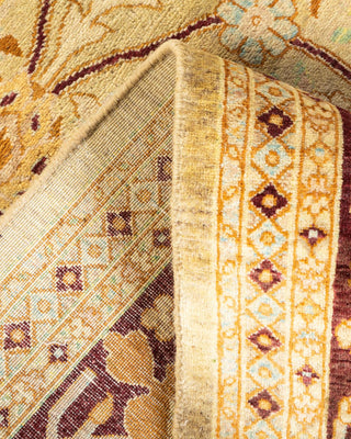Traditional Mogul Ivory Wool Area Rug 6' 2" x 9' 5" - Solo Rugs