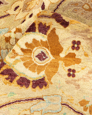 Traditional Mogul Ivory Wool Area Rug 6' 2" x 9' 5" - Solo Rugs