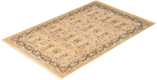 Traditional Mogul Beige Wool Area Rug 6' 0" x 9' 3" - Solo Rugs