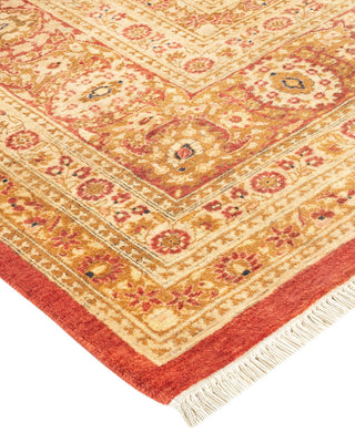 Traditional Mogul Orange Wool Area Rug 6' 2" x 9' 4" - Solo Rugs