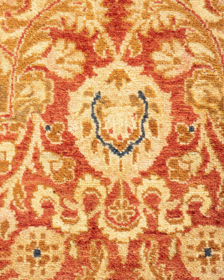 Traditional Mogul Orange Wool Area Rug 6' 2" x 9' 4" - Solo Rugs
