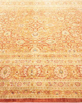 Traditional Mogul Orange Wool Area Rug 6' 2" x 9' 4" - Solo Rugs
