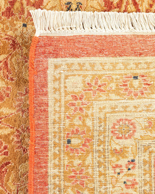 Traditional Mogul Orange Wool Area Rug 6' 2" x 9' 4" - Solo Rugs