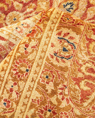 Traditional Mogul Orange Wool Area Rug 6' 2" x 9' 4" - Solo Rugs