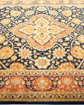 Traditional Mogul Blue Wool Area Rug 6' 1" x 9' 0" - Solo Rugs