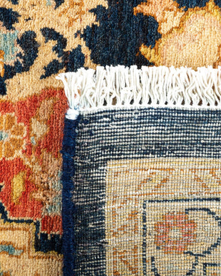 Traditional Mogul Blue Wool Area Rug 6' 1" x 9' 0" - Solo Rugs