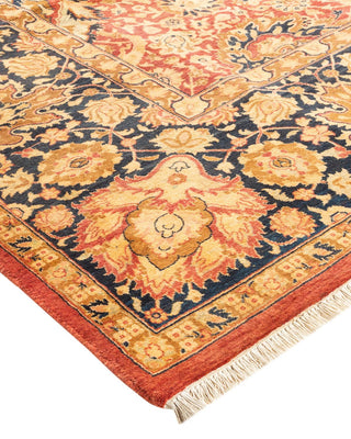 Traditional Mogul Orange Wool Area Rug 6' 1" x 9' 3" - Solo Rugs