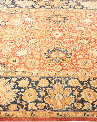 Traditional Mogul Orange Wool Area Rug 6' 1" x 9' 3" - Solo Rugs