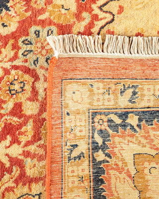 Traditional Mogul Orange Wool Area Rug 6' 1" x 9' 3" - Solo Rugs