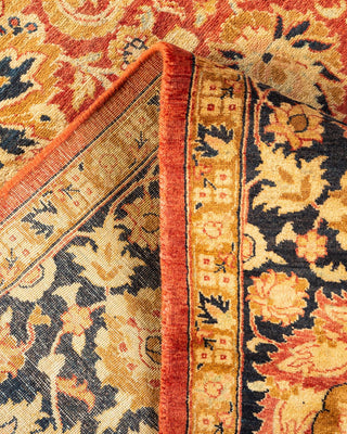 Traditional Mogul Orange Wool Area Rug 6' 1" x 9' 3" - Solo Rugs