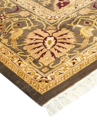 Traditional Mogul Brown Wool Area Rug 6' 3" x 8' 10" - Solo Rugs