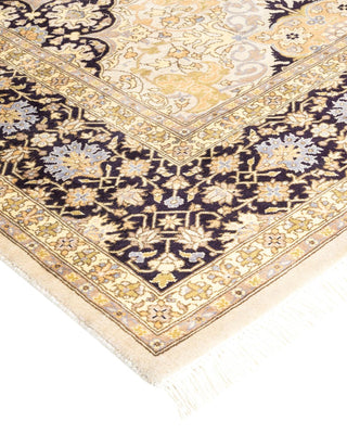 Traditional Mogul Ivory Wool Area Rug 6' 2" x 8' 10" - Solo Rugs