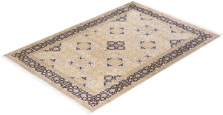 Traditional Mogul Ivory Wool Area Rug 6' 2" x 8' 10" - Solo Rugs